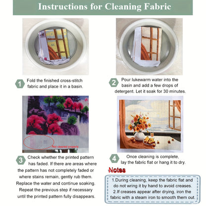 Floral Series Printed Cross Stitch Kit — Peony, Tulip & Daisy | 11CT Beginner Set | 3-Strand Thread | Home Décor Gift