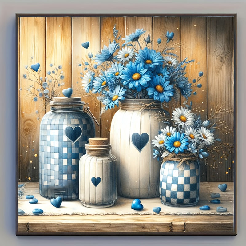Floral diamond painting kit contents and packaging