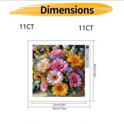 Colorful Bouquet 11CT Printed Fabric Cross-Stitch Kit
