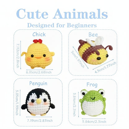 Crochet Animal DIY Kit – 8 Beginner Amigurumi Patterns