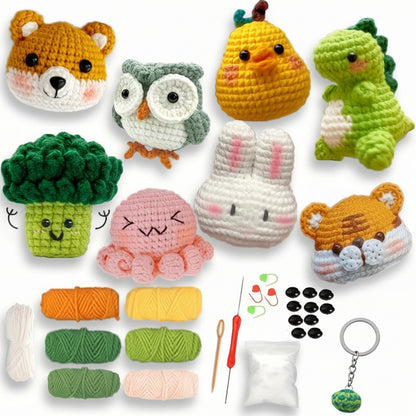 Crochet Animal Kit (8pc) – Beginner Friendly DIY Set