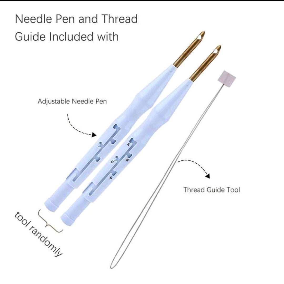 Beginner Punch Needle Embroidery Kit, Flower & Moth Design
