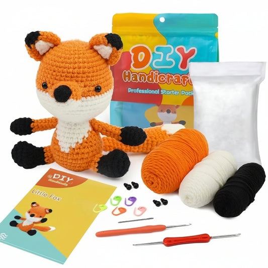 Fox Crochet DIY Kit – Beginner Amigurumi Kit with Full Supplies & Instructions