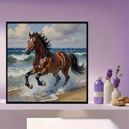 Horse Running on the Beach 11CT Cross-Stitch Kit 30x30cm