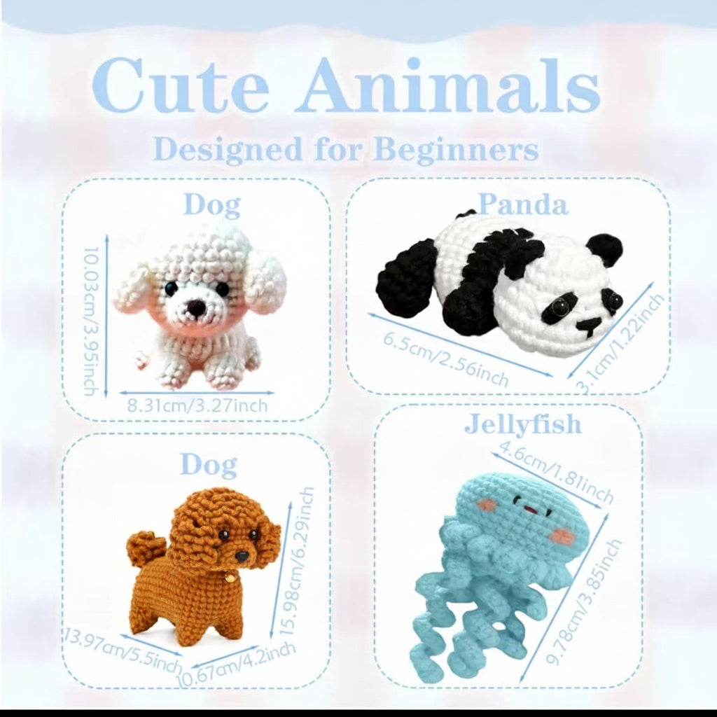 8-design amigurumi crochet kit yarn and tools included