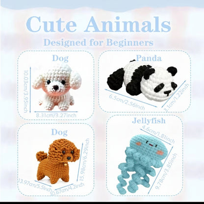 8-design amigurumi crochet kit yarn and tools included
