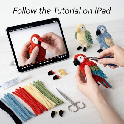 Pipe Cleaner Parrot Craft Kit for Adults - DIY Chenille Stick Kit with Blowpipe & Tutorial