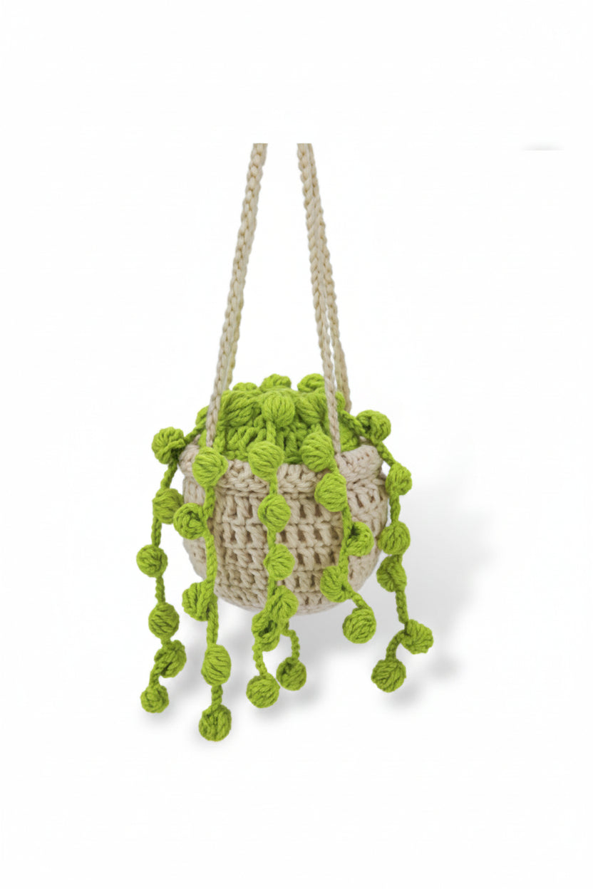 Crochet String of Pearls Hanging Plant Kit – Boho DIY Planter