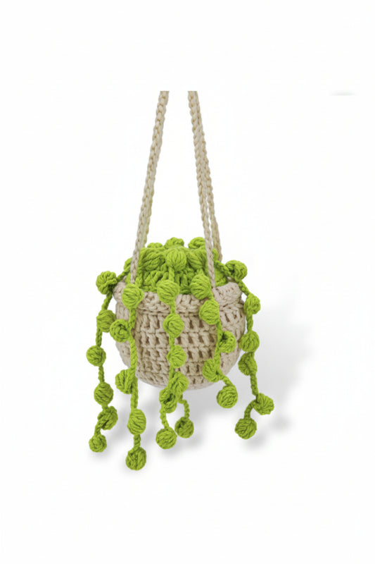 Crochet String of Pearls Hanging Plant Kit – Boho DIY Planter