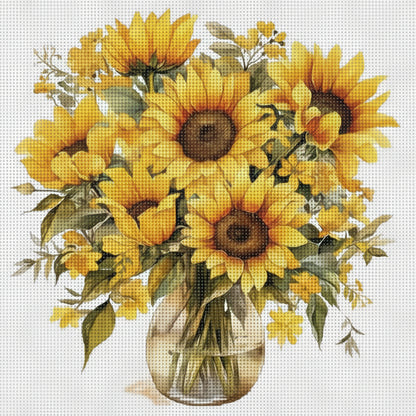 Sunflower Bouquet 11CT Cross-Stitch Kit 36x36cm