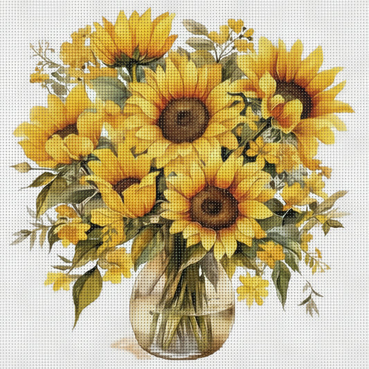 Sunflower Bouquet 11CT Cross-Stitch Kit 36x36cm