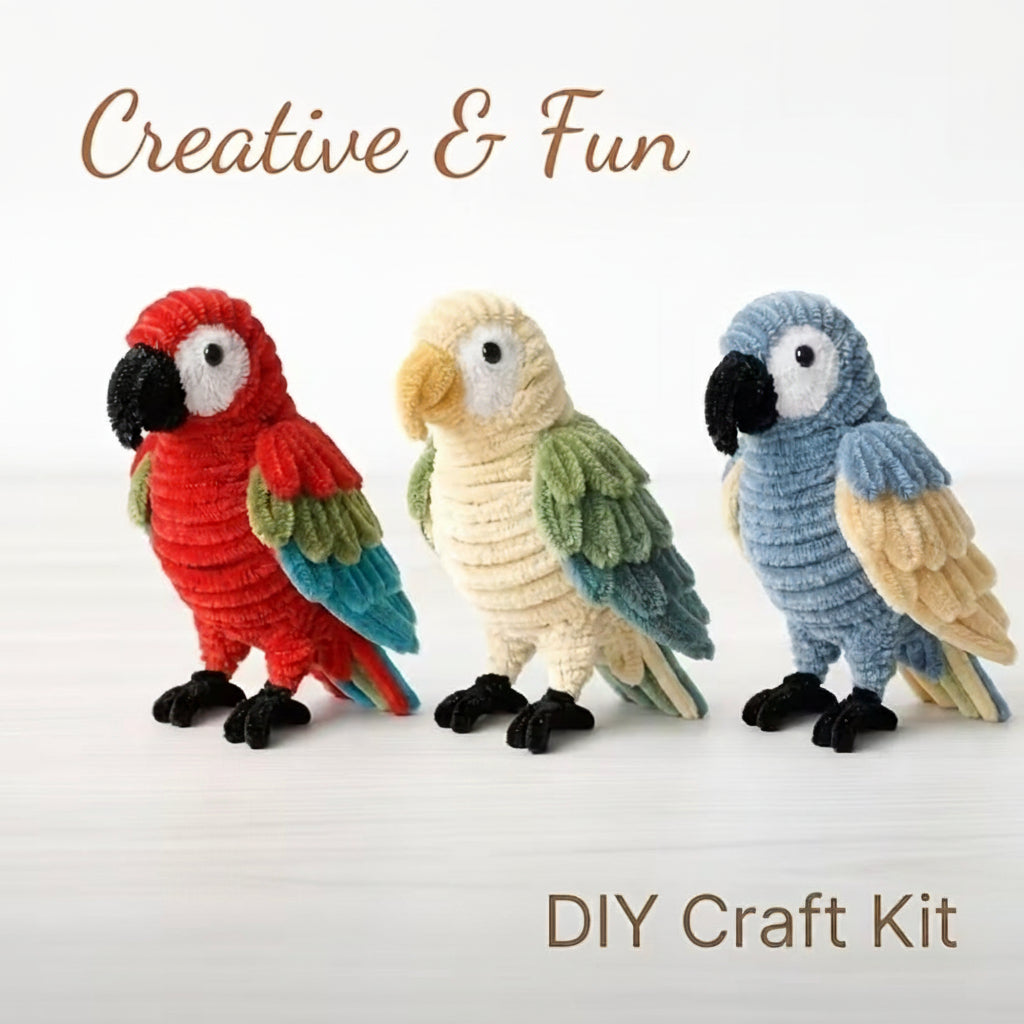 Pipe Cleaner Parrot Craft Kit for Adults - DIY Chenille Stick Kit with Blowpipe & Tutorial