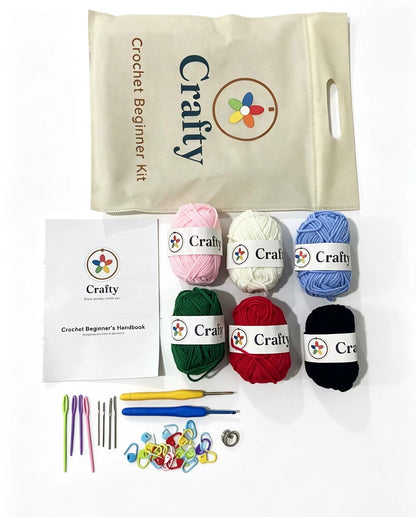 Crafty Crochet Beginner's Handbook included in starter kit