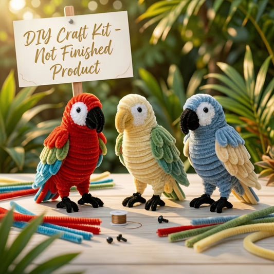 Pipe Cleaner Parrot Craft Kit for Adults - DIY Chenille Stick Kit with Blowpipe & Tutorial