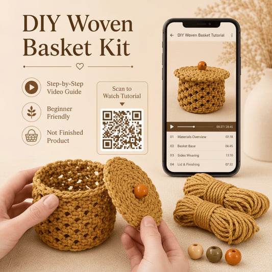 Crochet Woven Storage Basket DIY Craft Kit - Ginger