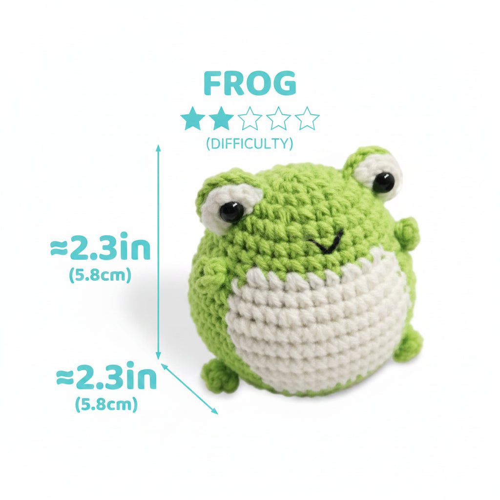 Frog Crochet DIY Kit | Beginner Amigurumi Kit