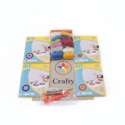 Rainbow Mandala Coaster Crochet Kit – Set of 4 Colourways